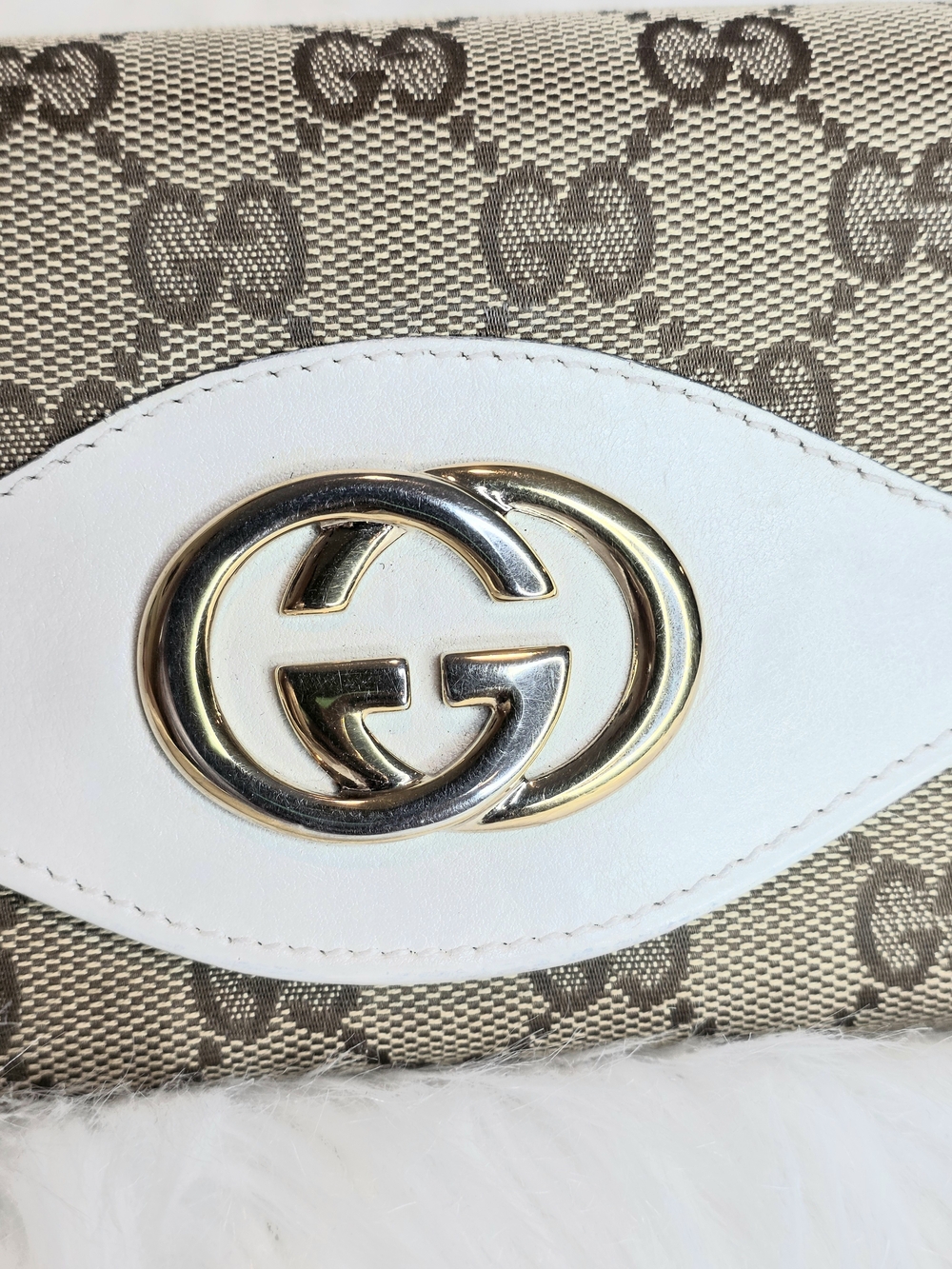 Gucci Abbey Beige GG 2pcs Bag & Wallet Set Monogram Canvas D Ring & Leather Trim - Picture 17 of 17